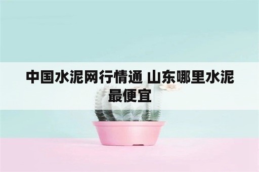 中国水泥网行情通 山东哪里水泥最便宜