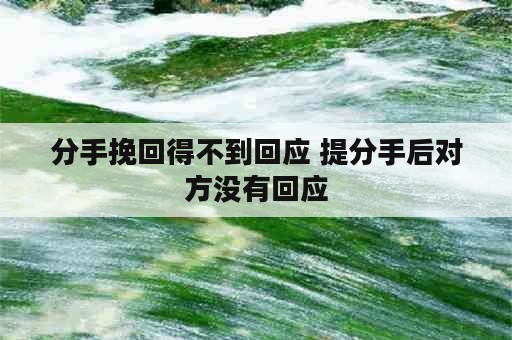 分手挽回得不到回应 提分手后对方没有回应