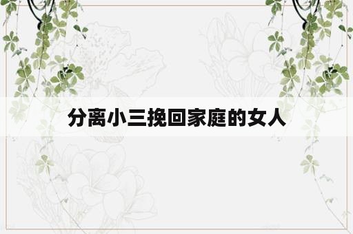 分离小三挽回家庭的女人