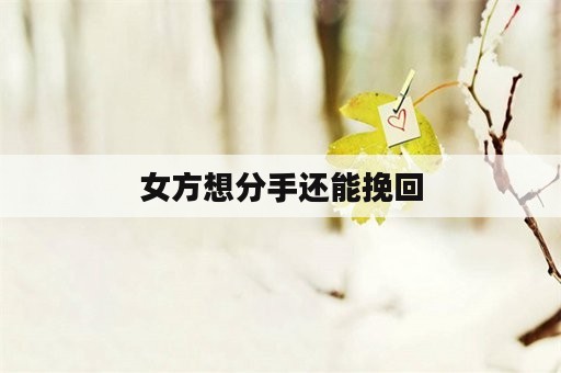 女方想分手还能挽回