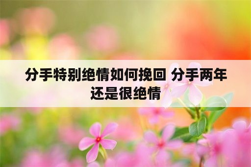 分手特别绝情如何挽回 分手两年还是很绝情