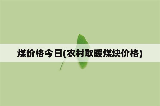 煤价格今日(农村取暖煤块价格)