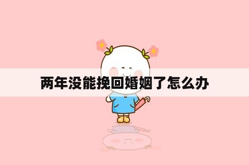 两年没能挽回婚姻了怎么办