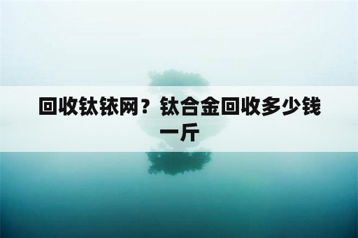 回收钛铱网？钛合金回收多少钱一斤