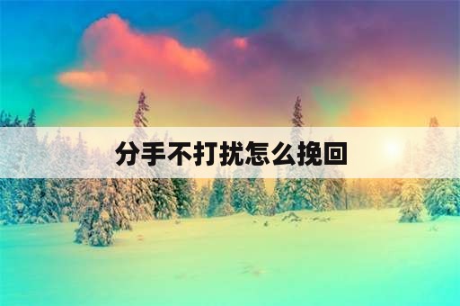 分手不打扰怎么挽回