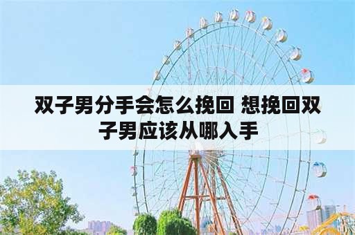 双子男分手会怎么挽回 想挽回双子男应该从哪入手