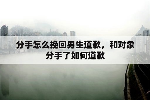 分手怎么挽回男生道歉，和对象分手了如何道歉