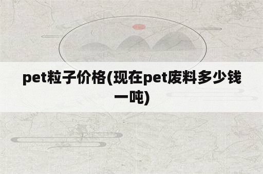 pet粒子价格(现在pet废料多少钱一吨)