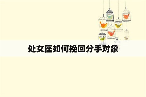 处女座如何挽回分手对象