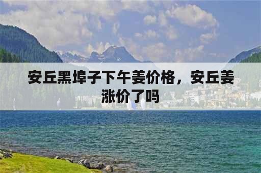 安丘黑埠子下午姜价格，安丘姜涨价了吗