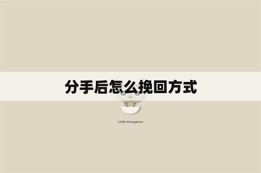 分手后怎么挽回方式