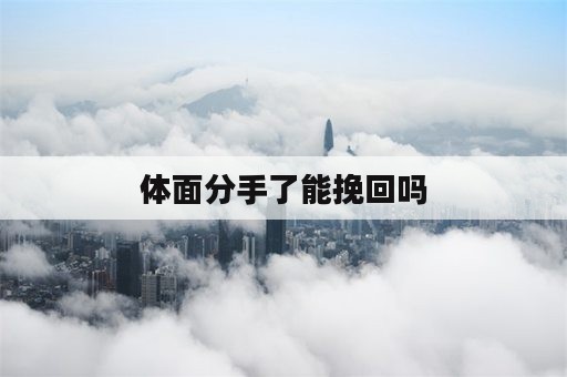 体面分手了能挽回吗