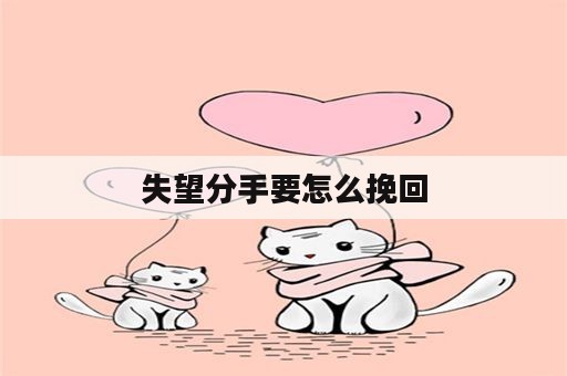 失望分手要怎么挽回