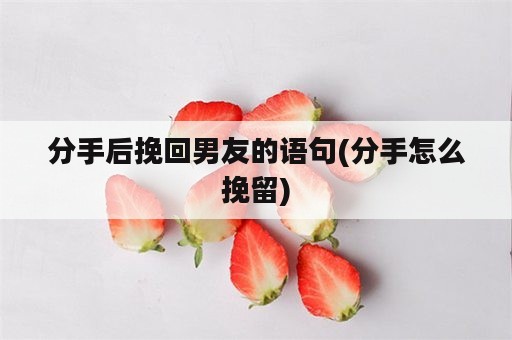 分手后挽回男友的语句(分手怎么挽留)