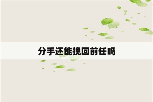 分手还能挽回前任吗