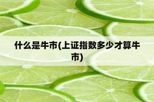 什么是牛市(上证指数多少才算牛市)