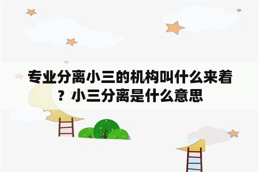 专业分离小三的机构叫什么来着？小三分离是什么意思