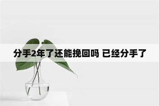 分手2年了还能挽回吗 已经分手了