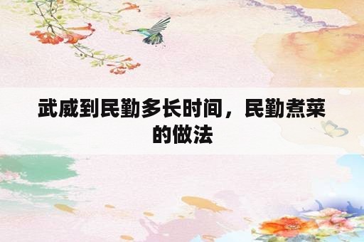 武威到民勤多长时间，民勤煮菜的做法