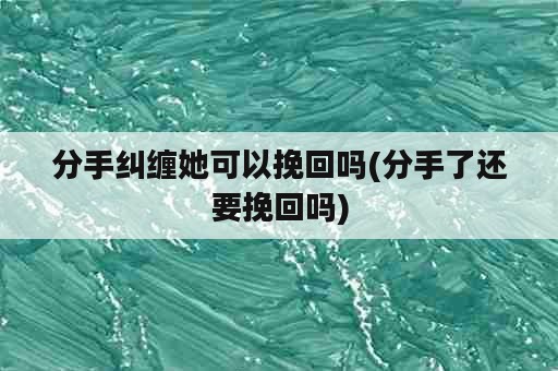 分手纠缠她可以挽回吗(分手了还要挽回吗)