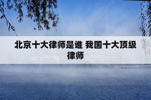 北京十大律师是谁 我国十大顶级律师