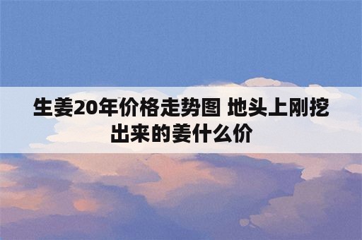 生姜20年价格走势图 地头上刚挖出来的姜什么价