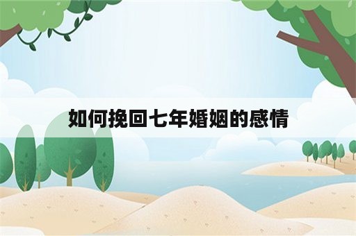 如何挽回七年婚姻的感情