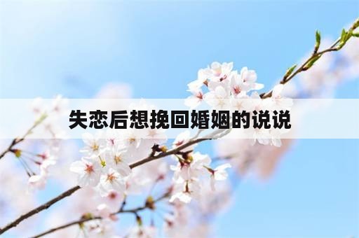 失恋后想挽回婚姻的说说