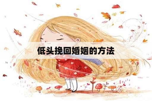 低头挽回婚姻的方法