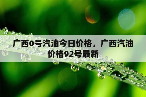 广西0号汽油今日价格，广西汽油价格92号最新