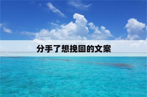 分手了想挽回的文案