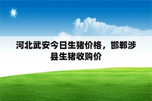 河北武安今日生猪价格，邯郸涉县生猪收购价