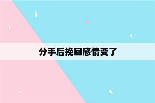 分手后挽回感情变了