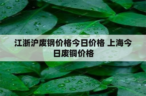 江浙沪废钢价格今日价格 上海今日废铜价格