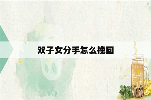 双子女分手怎么挽回