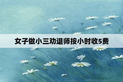 女子做小三劝退师按小时收5费