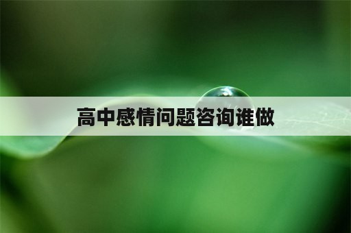 高中感情问题咨询谁做