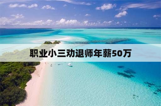 职业小三劝退师年薪50万