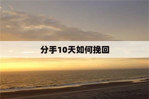 分手10天如何挽回