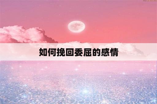 如何挽回委屈的感情