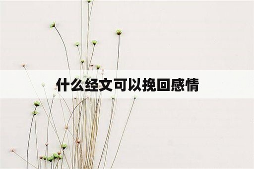 什么经文可以挽回感情