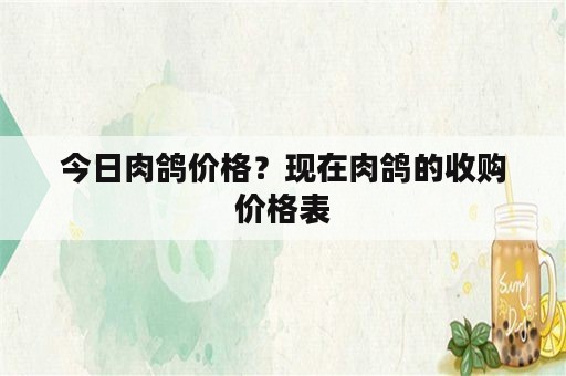 今日肉鸽价格？现在肉鸽的收购价格表