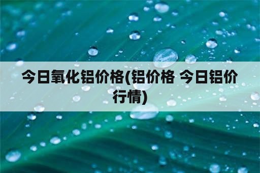 今日氧化铝价格(铝价格 今日铝价行情)